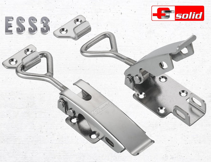 FTsolid [2er Set] einstellbarer Spannverschluss aus Edelstahl ESS3 Kistenverschluss rostfrei verstel