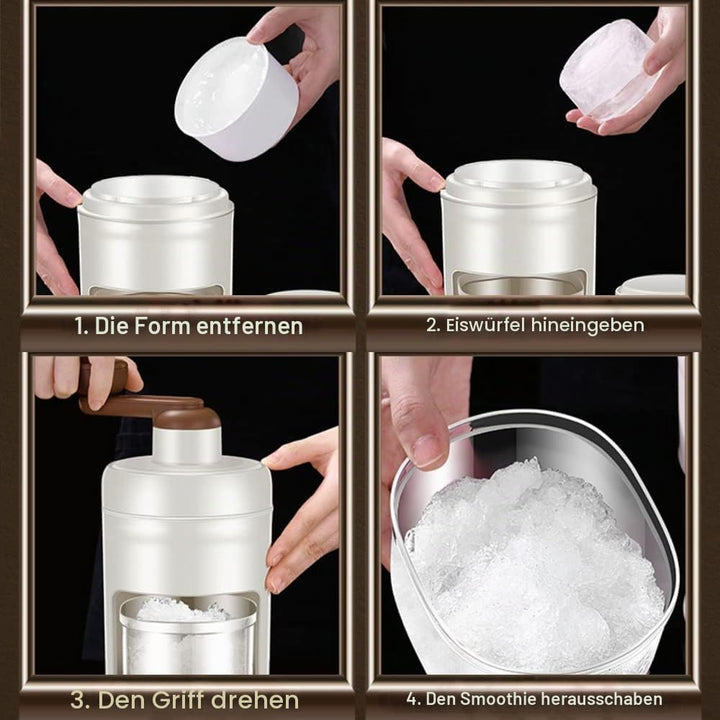 Manueller Eiszerkleinererer, tragbare Slushie Maschine und Schneekegelmaschine mit Eiswürfelform für