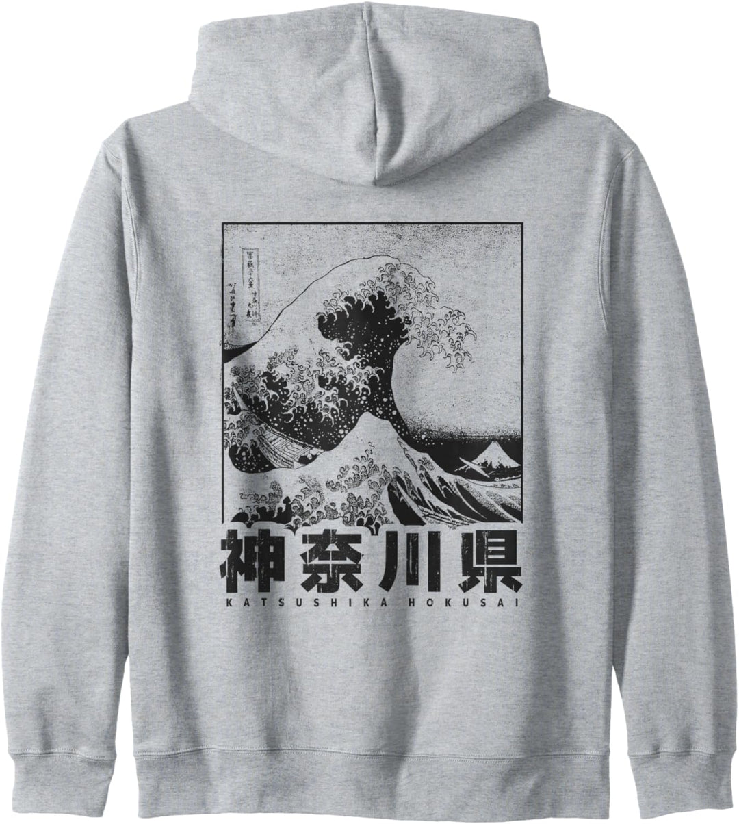Die Grosse Welle Vor Kanagawa Fujiyama Japanisch Japan Style Kapuzenjacke