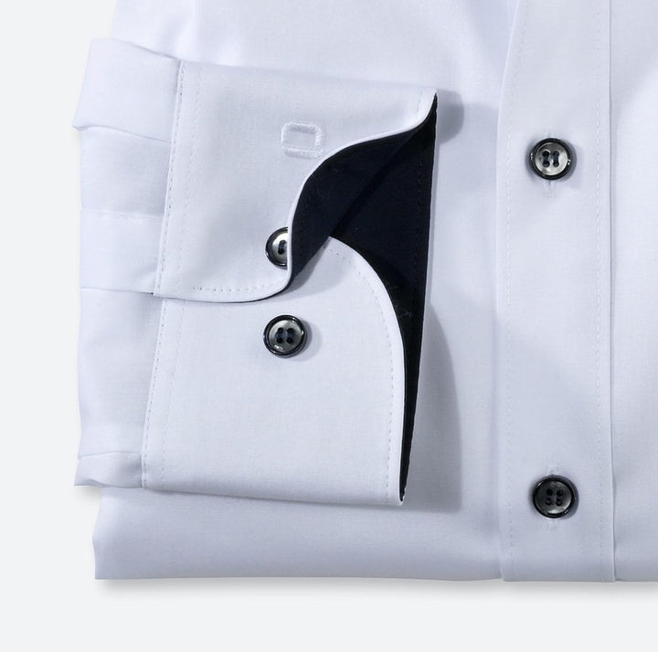OLYMP Level Five Body fit Hemd extra Langer Arm Haifischkragen Twill weiss 38 Weiã, 38 Weiã