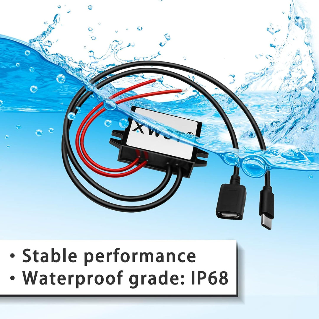 DC DC 8-85V 12V 24V 36V 48V 60V 72V 85V auf 5V Spannungswandler 3A 15W Female USB and Type C Wandler