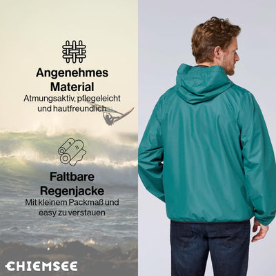 CHIEMSEE Regenjacke Herren wasserdicht und atmungsaktiv I Leichte Regenjacke faltbar I Funktionsjack