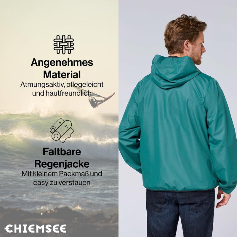 CHIEMSEE Regenjacke Herren wasserdicht und atmungsaktiv I Leichte Regenjacke faltbar I Funktionsjack