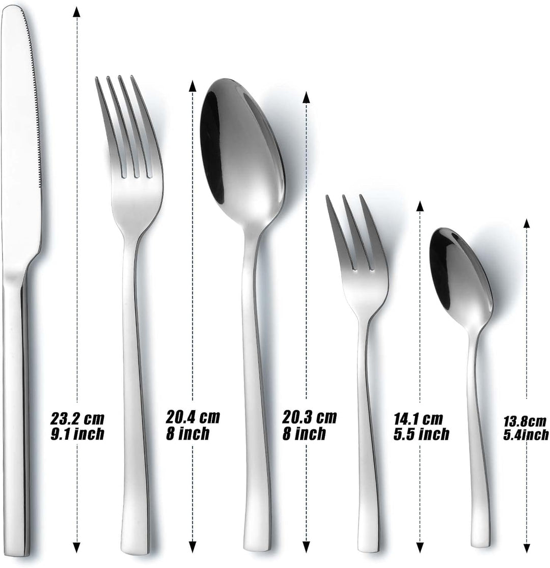 Besteck Set 12 personen, Hunnycook 60-teilig Edelstahl Essbesteck mit Gabel Löffel Messer, Besteckse