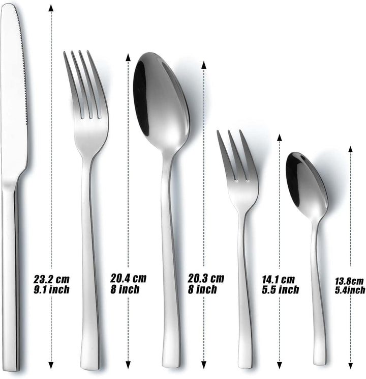 Besteck Set 12 personen, Hunnycook 60-teilig Edelstahl Essbesteck mit Gabel Löffel Messer, Besteckse