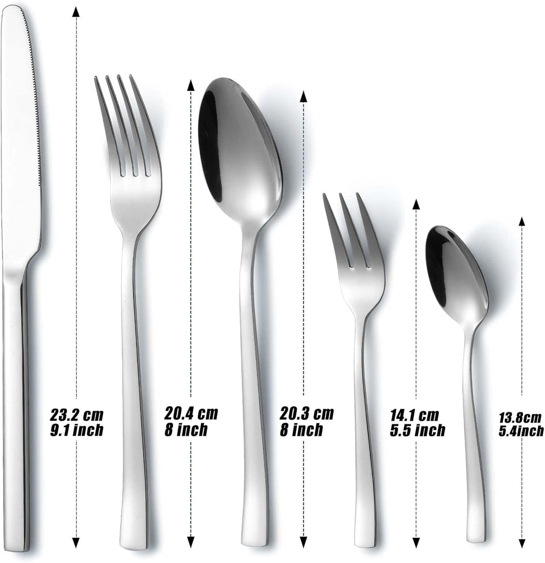 Besteck Set 12 personen, Hunnycook 60-teilig Edelstahl Essbesteck mit Gabel Löffel Messer, Besteckse