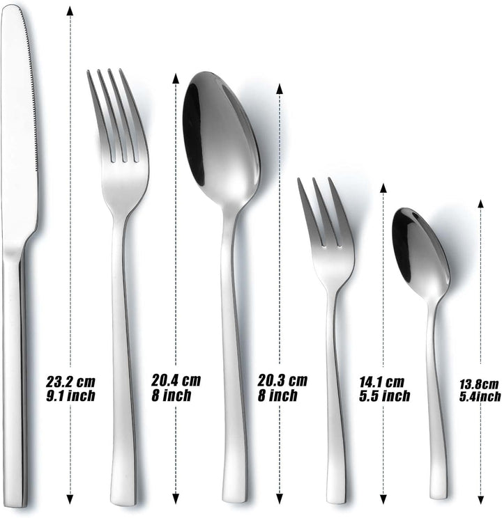 Besteck Set 12 personen, Hunnycook 60-teilig Edelstahl Essbesteck mit Gabel Löffel Messer, Besteckse