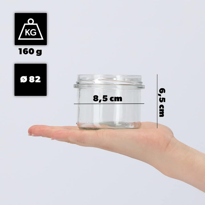 KADAX 20er Set Marmeladengläser 235ml TO82 Ohne Deckel, Einmachgläser Vorratsgläser Mason Jar mit Sc
