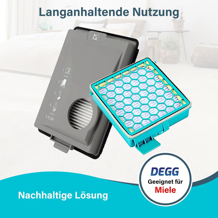 DEGG Filter Set - Kompatibel mit Miele Boost CX1 Staubsaugern - Ersatzfilter SF-HY 60 & CX-FSF - Hep