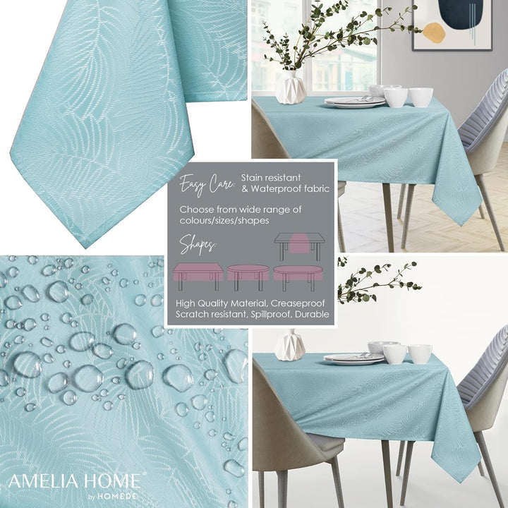 AmeliaHome Tischdecke 110x180 cm Tischtuch Tafeldecke Fleckschutz Lotuseffekt Abwaschbar Wasserabwei