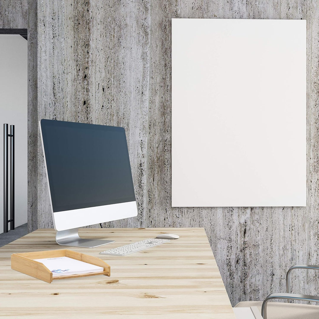 5 x Dokumentenablage, stapelbar, DIN A4 Papier, Büro, Schreibtisch, Briefablage aus Bambusholz, 6 x