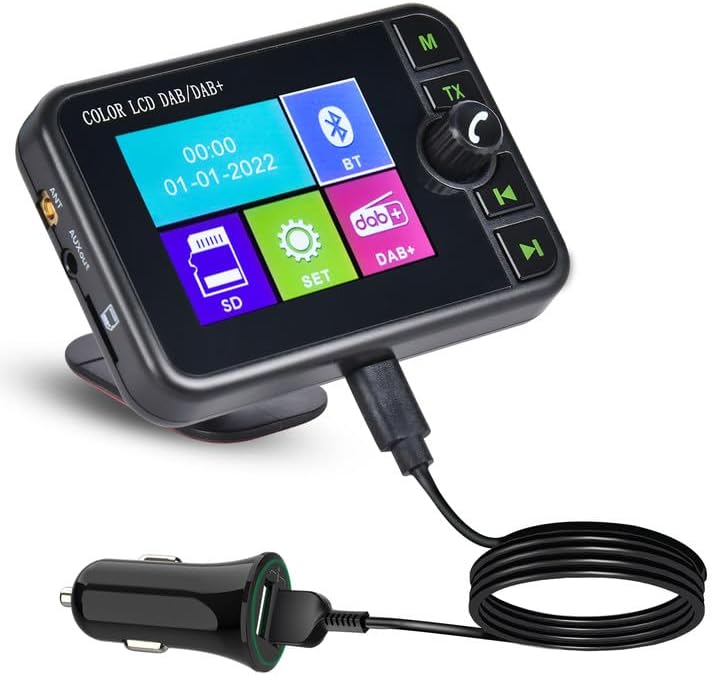 Hikity DAB+ Adapter Antennentuner für Autoradio Digital Empfänger Externe DAB Box Adapter Tuner Komp