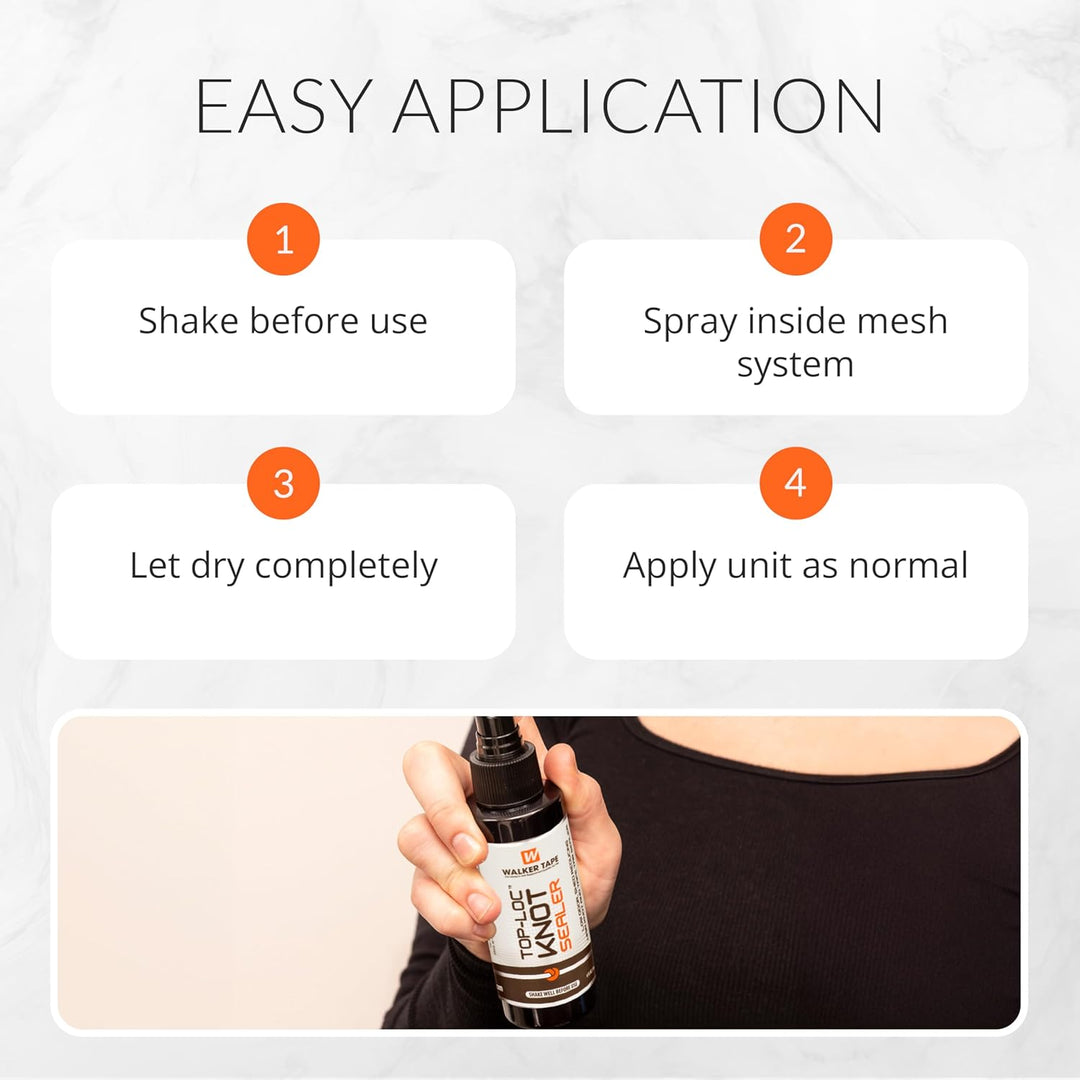Top-Loc Knot Sealer - 4oz Spray - Wig, Toupee, Lace Hairpiece, Hair System . by Walker