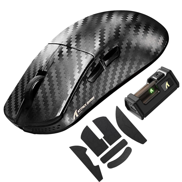 ATTACK SHARK R11 Ultra Carbonfaser 8000Hz Kabellose Gaming-Maus, 49g Superlight, 42000 DPI, 20000 FP