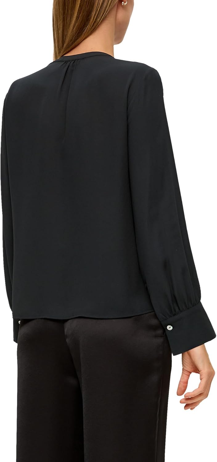 s.Oliver BLACK LABEL Damen Bluse mit Rüschen 34 Schwarz, 34 Schwarz