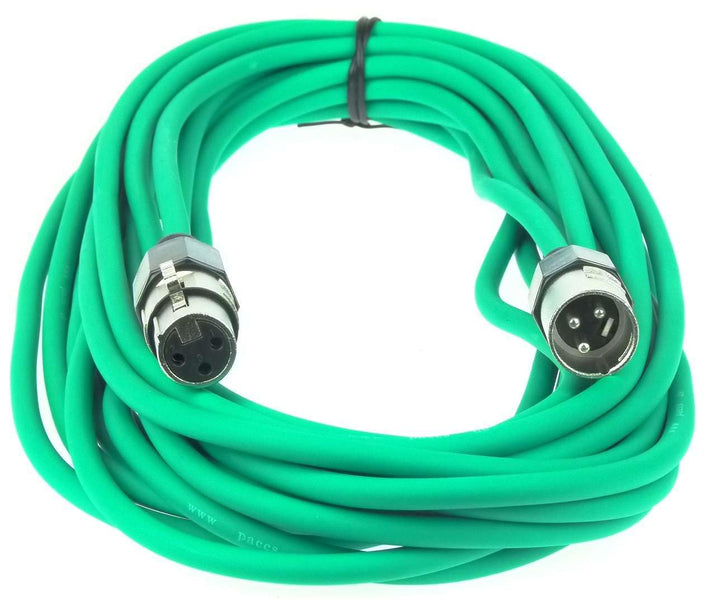 Paccs 4 Stück 10 m Mikrofonkabel Grün XLR Stecker male auf XLR Buchse female - Symmetrisch Audio Kab