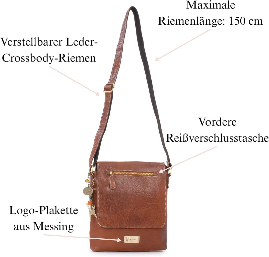 Catwalk Collection Handbags - Leder - Damen Leder Umhängetasche/Handtasche/Messenger/Schultertasche
