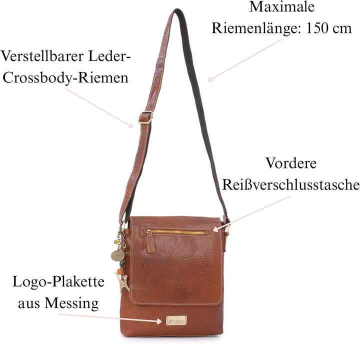 Catwalk Collection Handbags - Leder - Damen Leder Umhängetasche/Handtasche/Messenger/Schultertasche