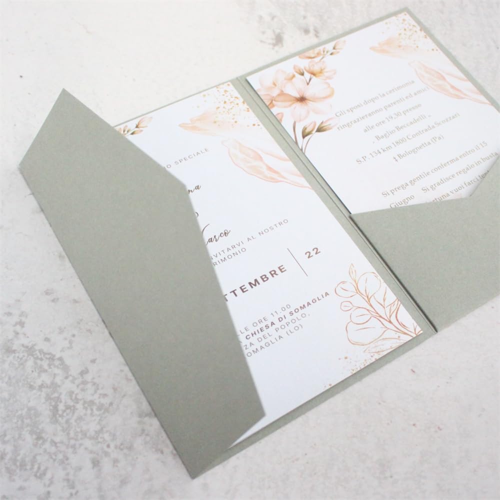 Umschläge für Hochzeitseinladungen, grünlich, dreilagig, 25 Stück, Geburtstag, Graduierung, Party, D