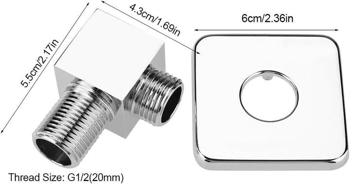 Duschkopfhalterung, Brausehalter mit massivem Messing, verchromt und G1/2 Gewindeanschluss für Wandm