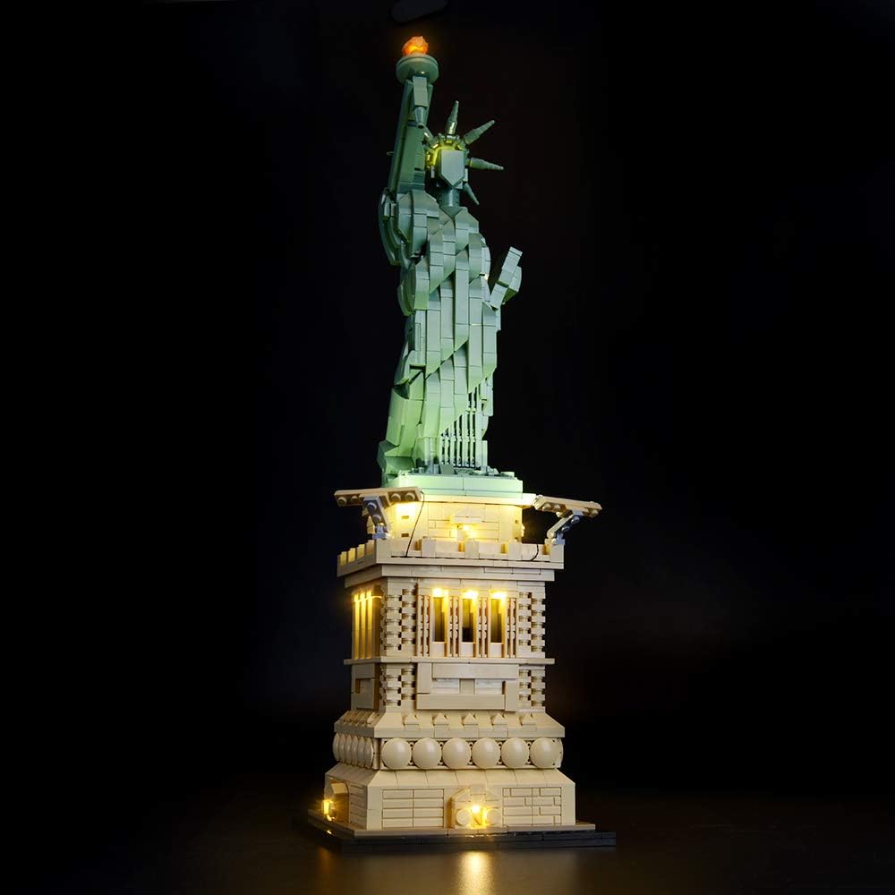 Briksmax Led Beleuchtungsset für Architecture Freiheitsstatue, Kompatibel Mit Lego 21042 Bausteinen