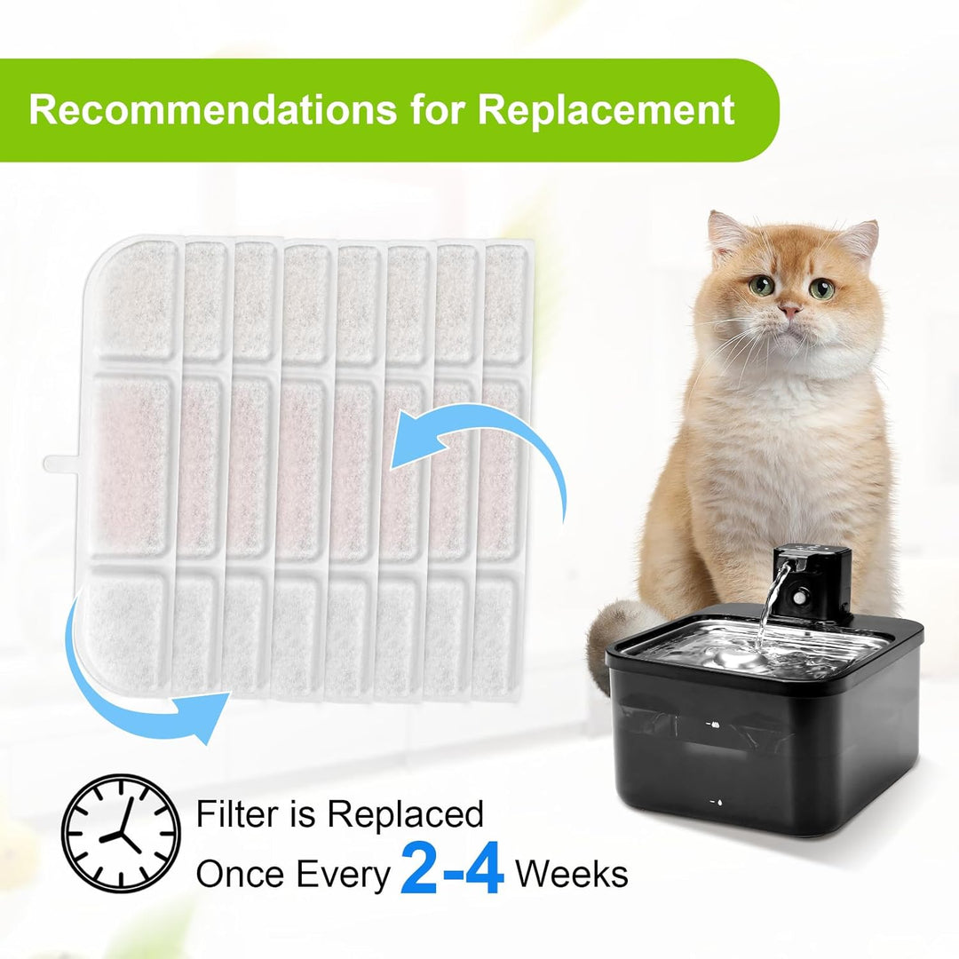 Katzenbrunnen Filter, 12 Stück Filter für Katzenbrunnen und 12 Stück Schwämme und Aktivkohle lonenau