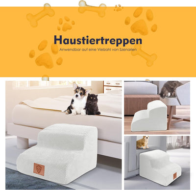 Myiosus Hundetreppe für Kleine Hunde, 2 Stufen Hunderampe für Sofa Bett, 30cm Hoch Wasserfest Hausti