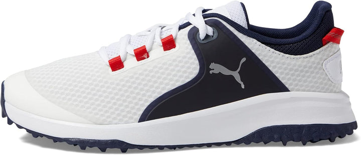 PUMA Herren Fusion Grip Extra Wide Golfschuh 41 EU Weit Puma White Puma Silver Puma Na, 41 EU Weit P