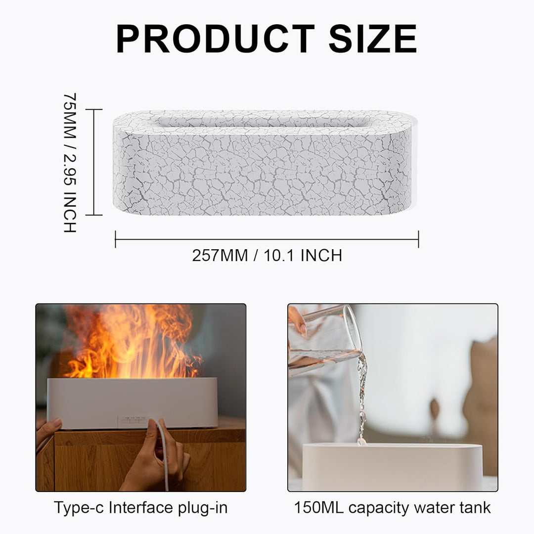 Air Diffuser, 7-Farben-Flammen-Desktop-Luftbefeuchter Mit 3-Gang-Timing Und Automatischer Abschaltfu