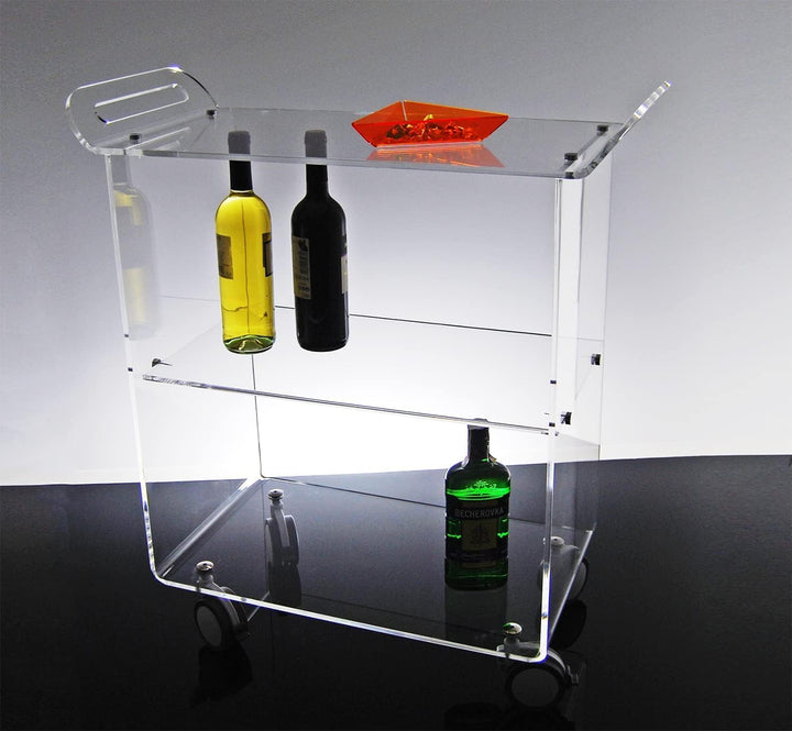 Slato Newman ï Rollwagen für Wohnzimmer, Küche, Servierwagen, Designer-Vitrine mit drei Etagen aus A