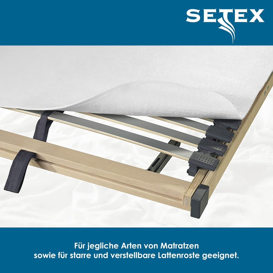 SETEX Matratzenunterlage, Polyester, Matratzenschoner zum Auflegen auf Lattenroste, 90 x 190 cm, Wei