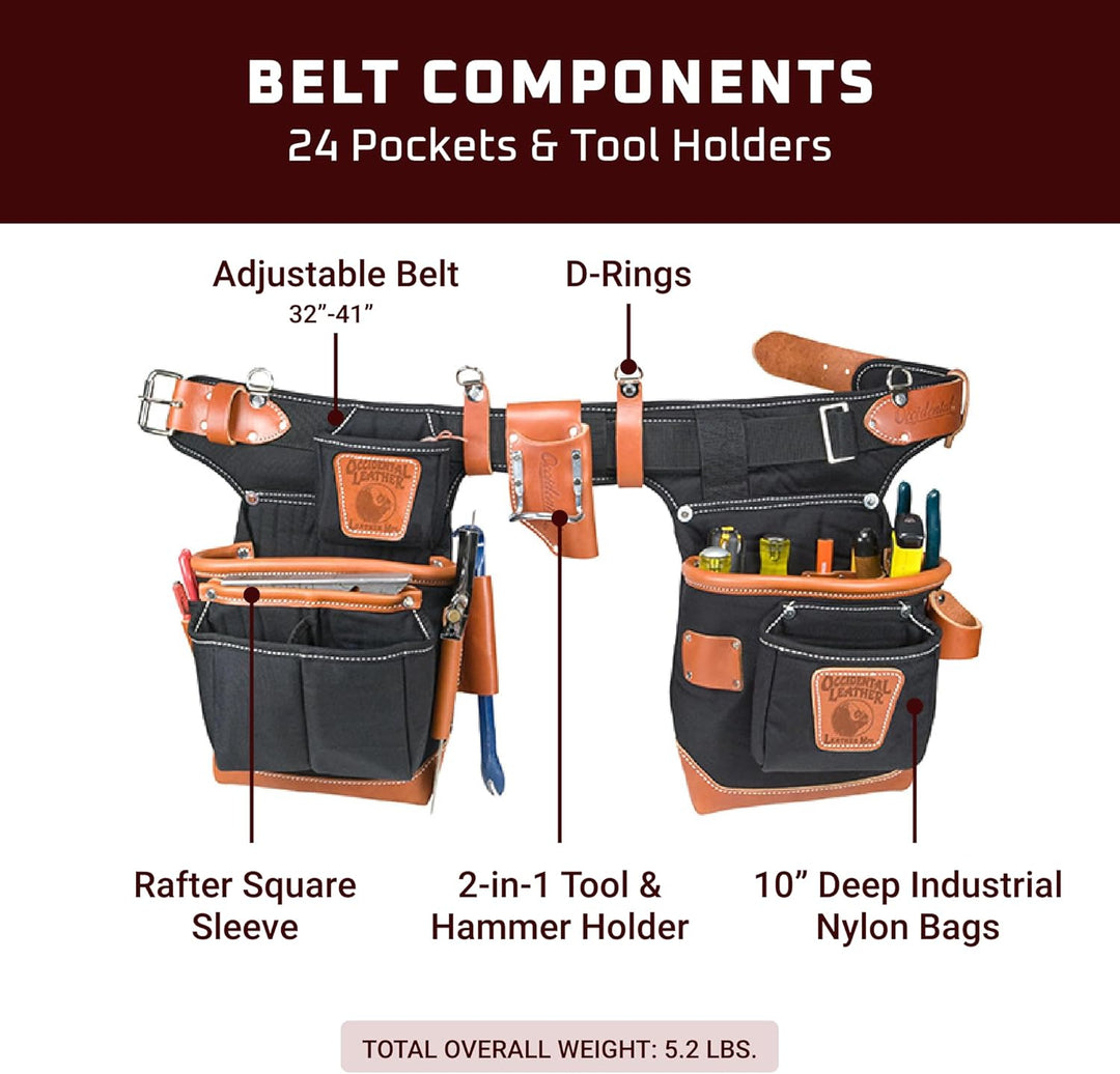 Occidental Leder, 9850 zu Verstellen, Für Fett Lip Werkzeuggürtel, Schwarz Right Hand, Right Hand