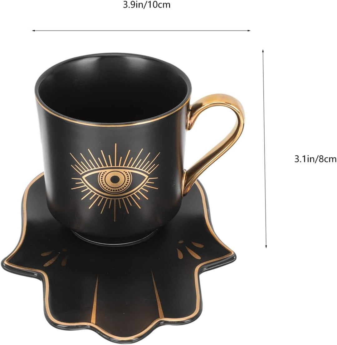 Cabilock Keramiktasse Teetasse Evil Eye Kaffeetasse Set Espresso Tasse Kaffeetasse Türkische Amulett