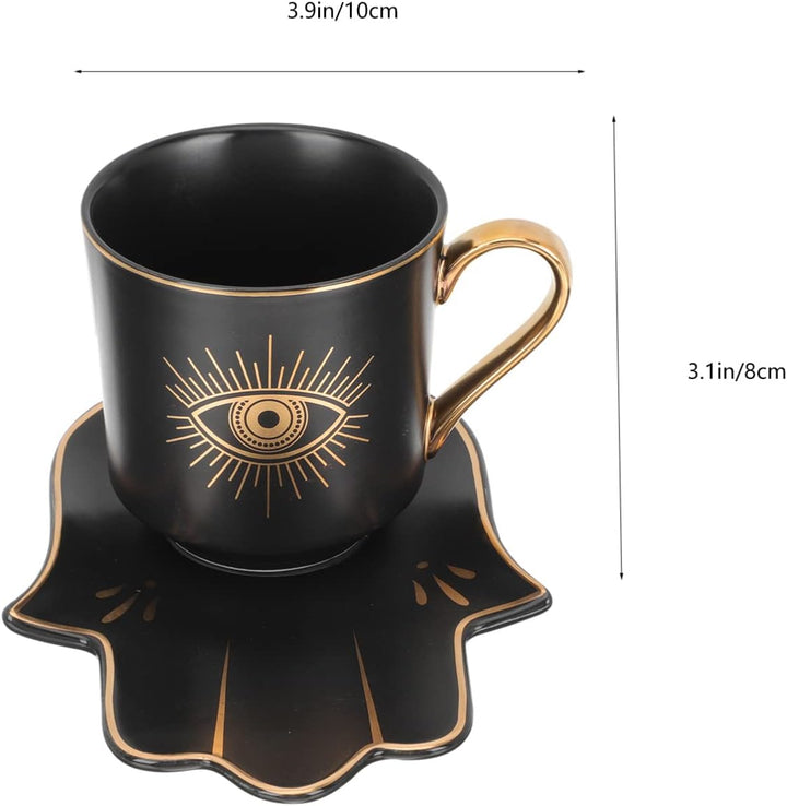 Cabilock Keramiktasse Teetasse Evil Eye Kaffeetasse Set Espresso Tasse Kaffeetasse Türkische Amulett