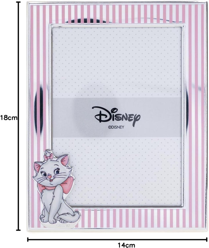 VALENTI & CO. Disney Baby - Minou Aristocats Bilderrahmen in Silber für Kinder, Geschenkidee für Tau