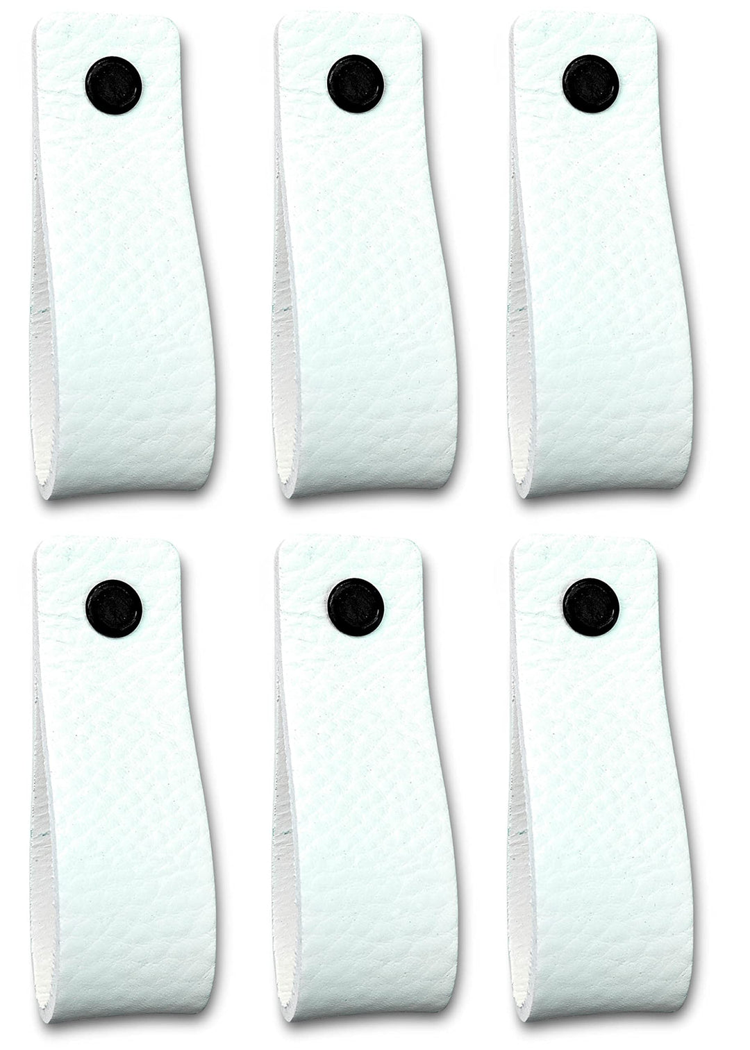 Brute Strength - Ledergriffe für Möbel - Weiss - 6 Stück - 16,5 x 2,5 cm - Schrankgriff, Türgriff fü