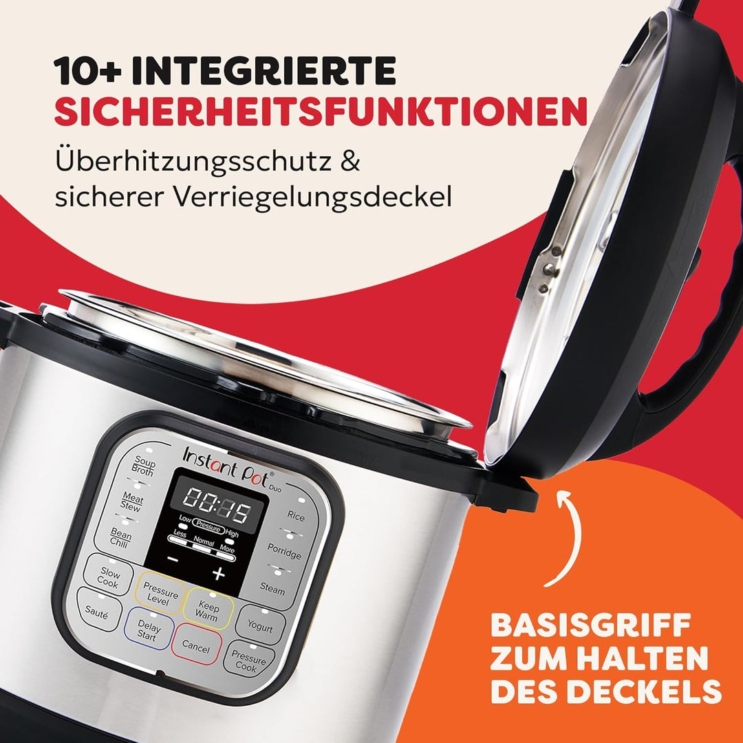 Instant Pot Duo 30 Elektro-Multikocher 3L - Schnellkochtopf, Schongarer, Reiskocher, Sautierpfanne,