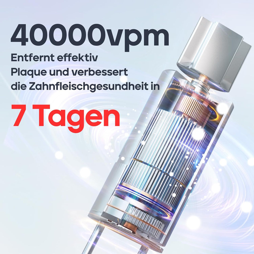Seago Elektrische Zahnbürste, Schallzahnbürste mit 40000VPM weissen Ihre Zähne in zwei Wochen, USB w