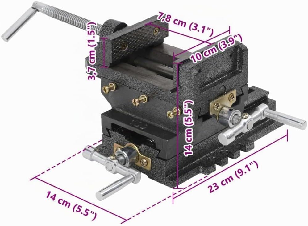 vidaXL Maschinenschraubstock Kreuztisch Schraubstock Handbetrieb 78 mm