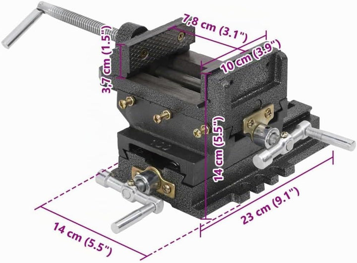vidaXL Maschinenschraubstock Kreuztisch Schraubstock Handbetrieb 78 mm
