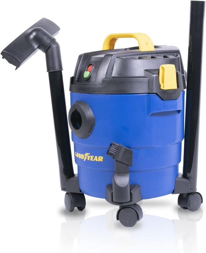 Goodyear Nass-Trockensauger (1000 W, 10 l, inkl. 1x 10 L Schmutzfangsack, Schaumstofffilter, Filterb