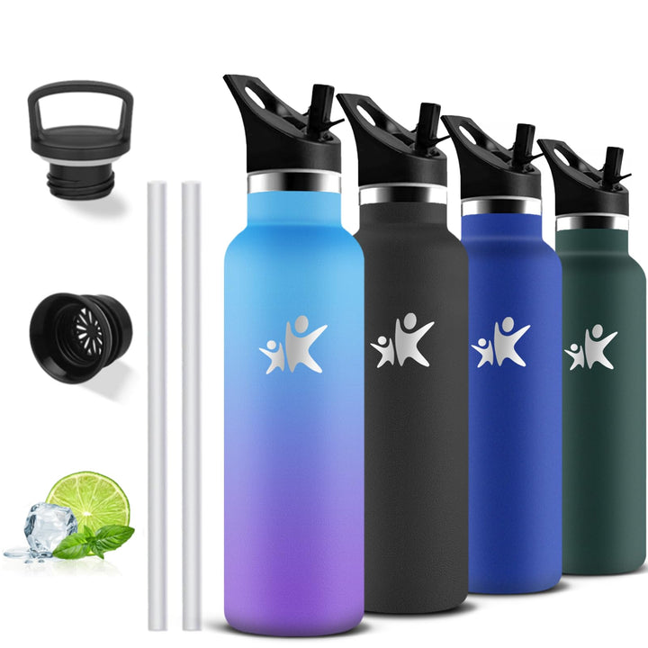 Thermosflasche- 750ml- Trinkflasche Edelstahl, Trinkflasche Sport, BPA-Frei, Wasserflasche Doppelwan