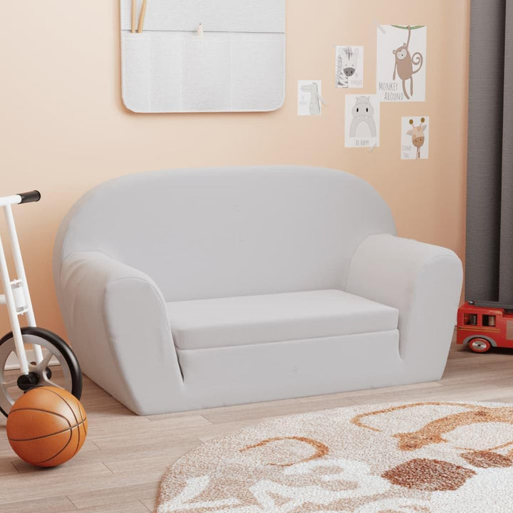 vidaXL Kindersofa mit Bettfunktion Sessel Schlafsofa Lounge Kinderzimmer Grau schlichtes Grau, schli