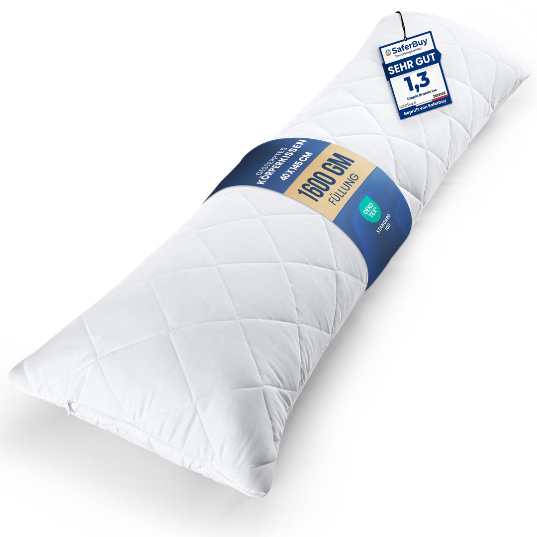 Utopia Bedding gestepptes Körperkissen, 40x145 cm Schwangerschafts- und Umstandskissen, Seitenschläf