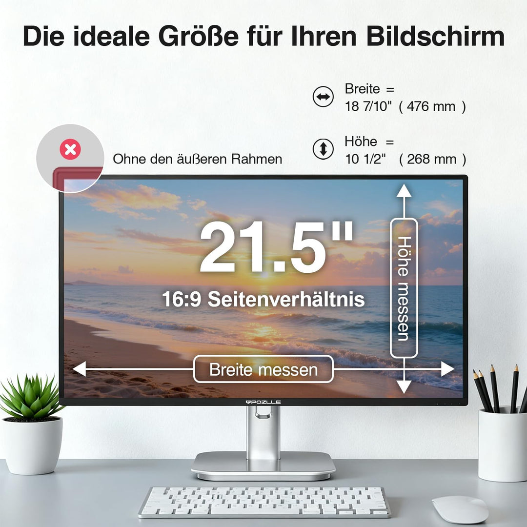 2er-Pack 21.5 Zoll Monitor Blickschutzfolie 16:9 Seitenverhältnis, Anti Blaulichtfilter, Anti Glare,