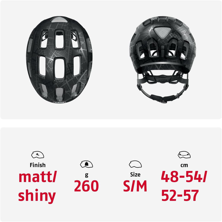 ABUS Fahrradhelm Youn-I 2.0 - mit Licht für Kinder, Jugendliche und junge Erwachsene - für Mädels un