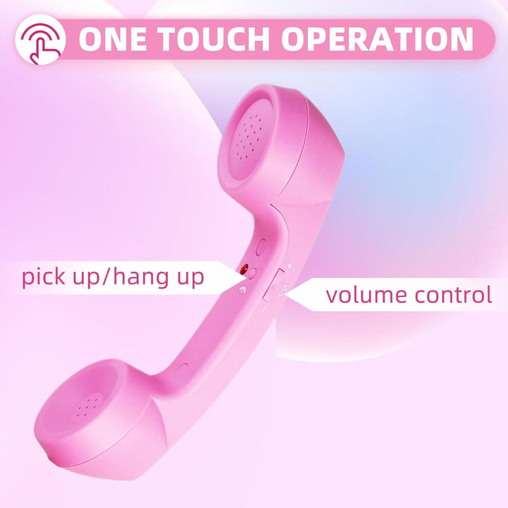 Retro 3,5-mm-Telefonhörer, kabellose Empfänger Kopfhörer für Handy Tablet Laptop Headset mit bequeme