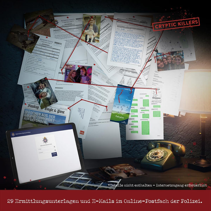 Cryptic Killers Detektivspiel - Cold Case - Mordfall lösen Spiel – Krimispiel für Erwachsene – Krimi
