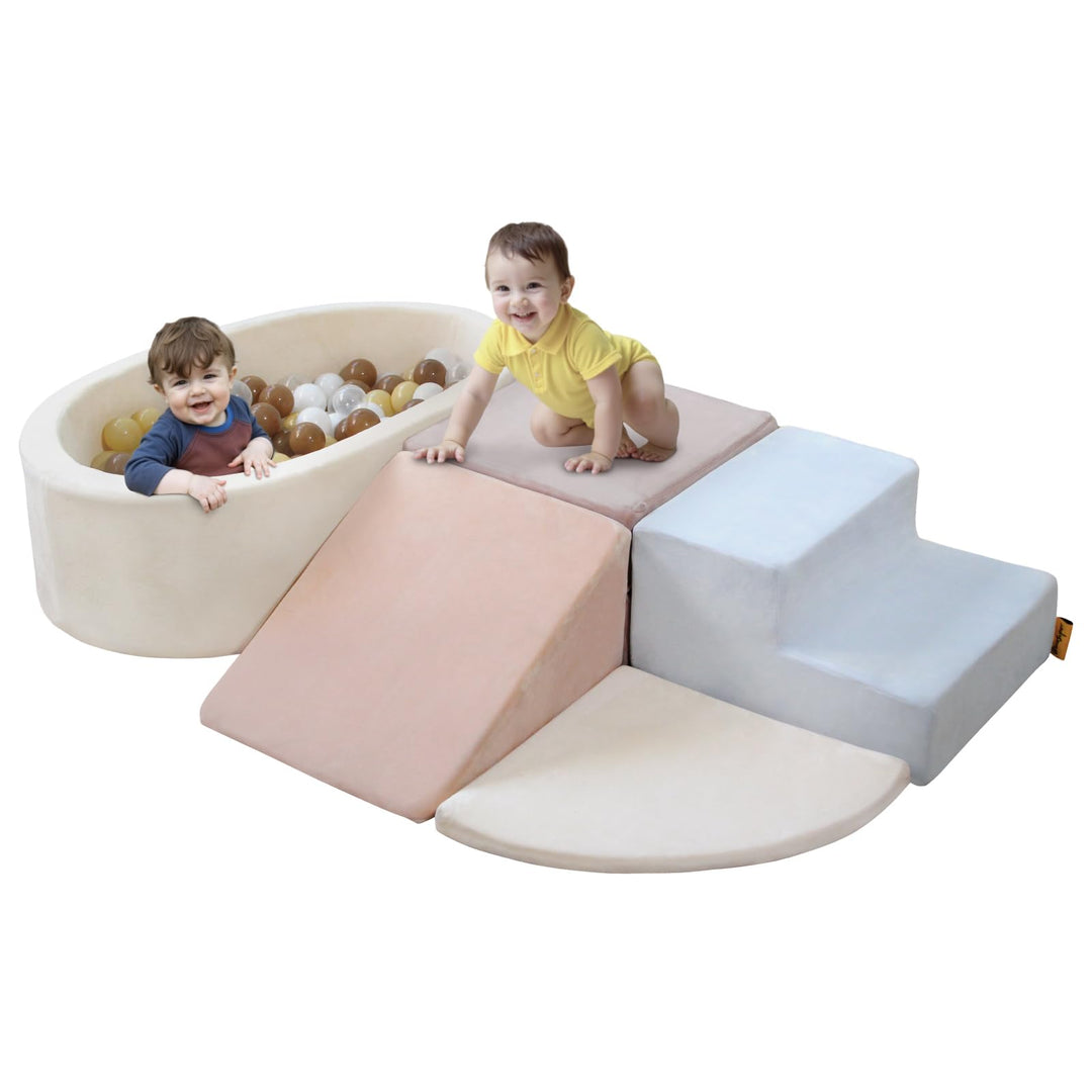 BanaSuper Schaumstoff-Kletterblöcke für Kinder, Baby Schaumstoff Bausteine XXL mit Bällebad, Kletter