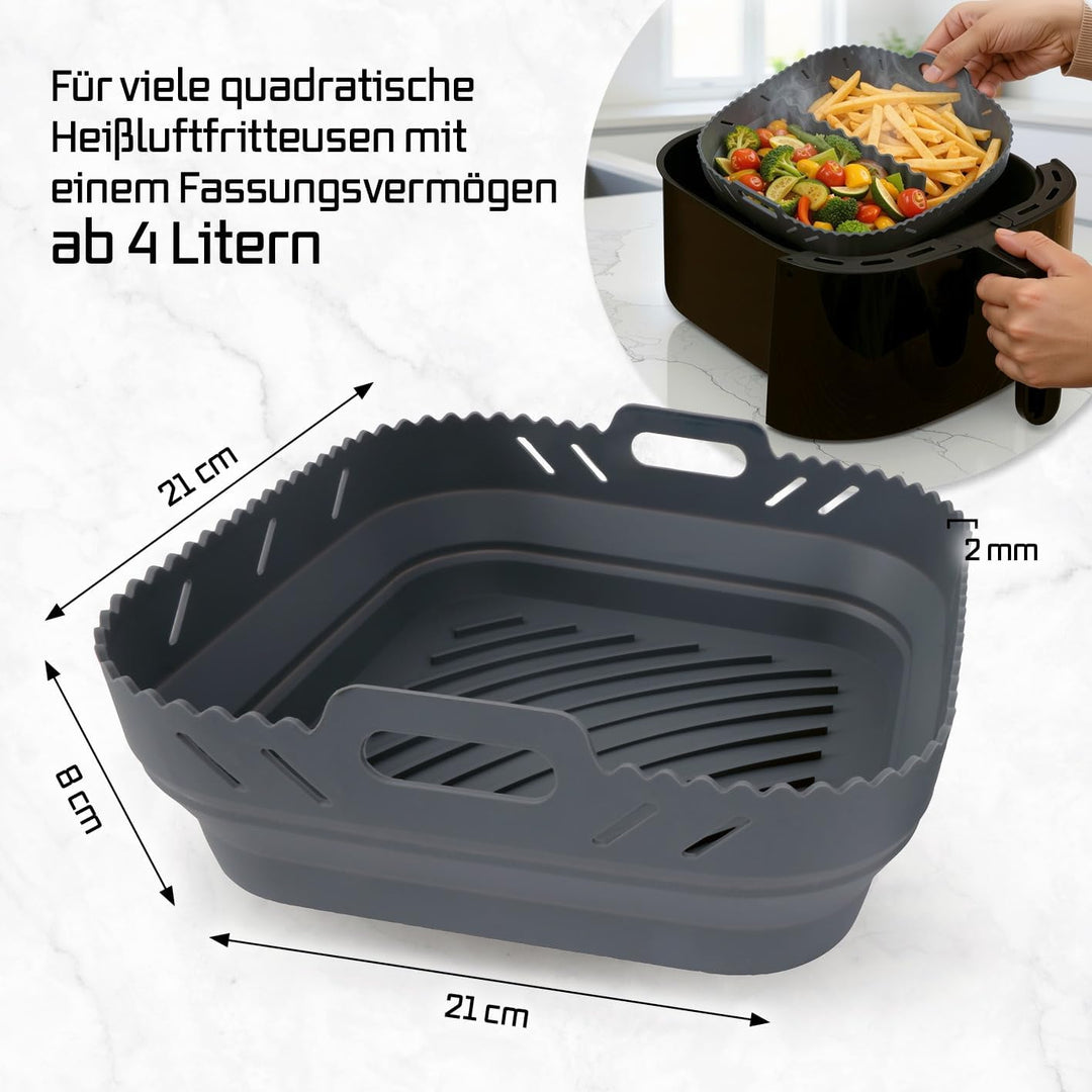 GOURMETmaxx Silikonform Heissluftfritteuse 4L - ideales Airfryer Zubehör | Heissluftfritteuse Zubehö